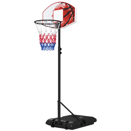 Outdoor Basketball Hoop, 6-7FT Adjustable Basketball Goal with 28.3" Backboard, Wheels and Fillable Base