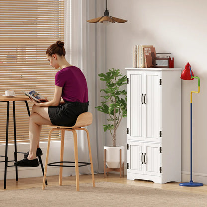 48" 4-Door Storage Cabinet, Adjustable Shelves, White Kitchen Pantry Cabinets at Gallery Canada