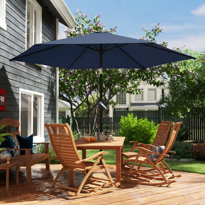 9FT Patio Umbrella With Tilt, Crank, 6 Ribs, UV Protection