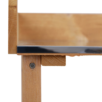 Wooden Potting Bench, Outdoor Garden Work Table, Tool Storage Shelf w/ Hooks, Natural Potting Benches & Tables at Gallery Canada