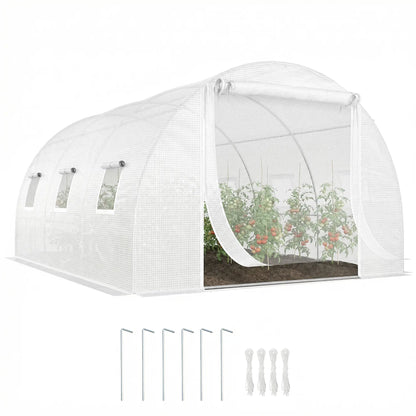 Walk-In Tunnel Greenhouse, 13'x9.8'x6.6', White Tunnel Greenhouses at Gallery Canada