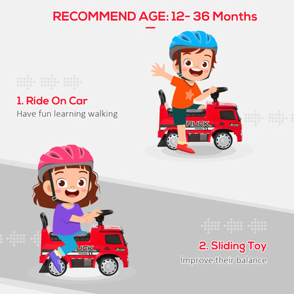 Kids Ride On Car, Foot to Floor Slider, Steering Wheel, Horn, Headlight, Red Push Cars for Toddlers at Gallery Canada