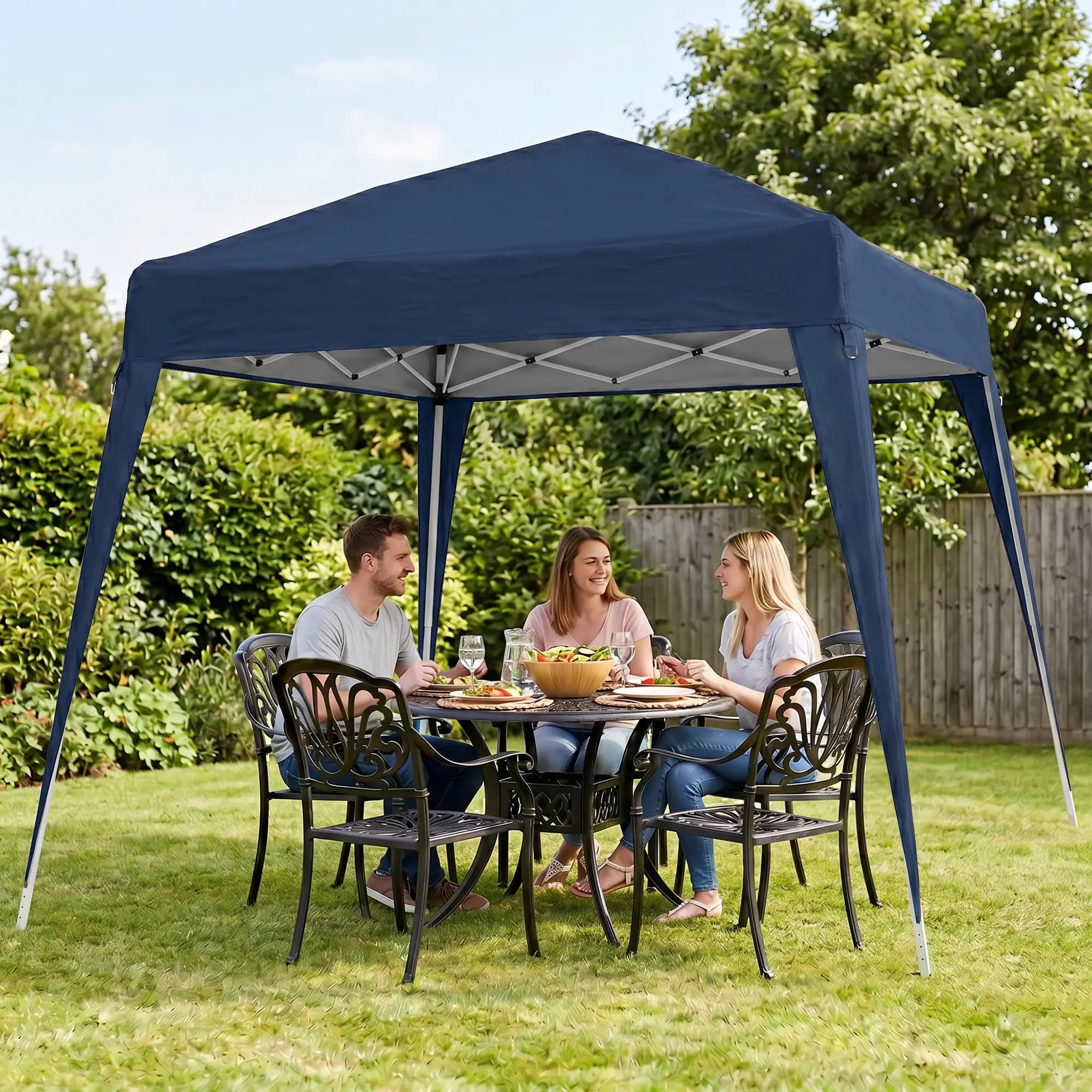 8' x 8' Pop Up Canopy, Portable Folding Tent, Blue Pop Up Canopies at Gallery Canada