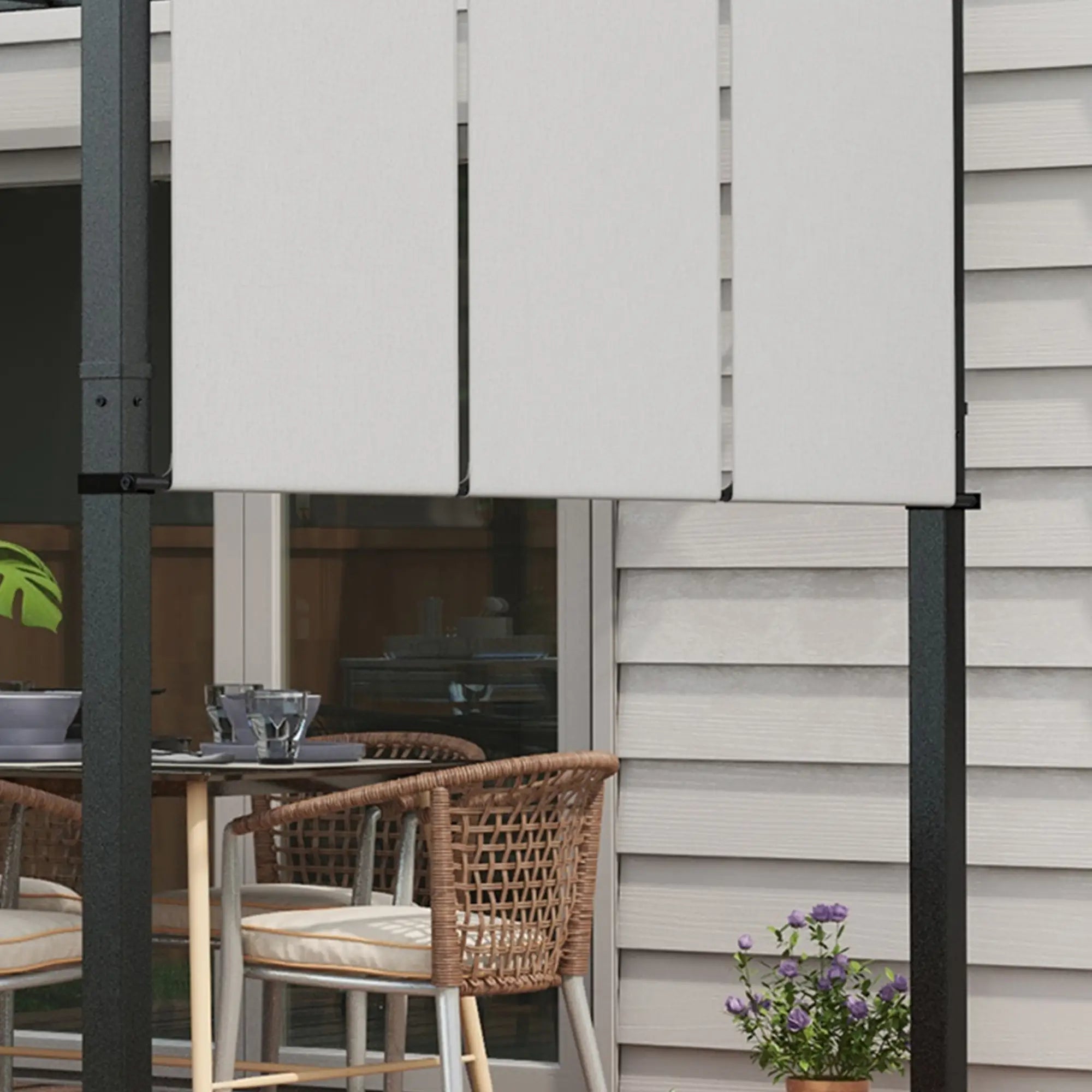 10' x 12' Metal Pergola With Retractable Canopy, For Garden Patio Pergolas at Gallery Canada