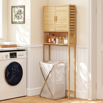 Over The Toilet Cabinet, 2 Doors, Adjustable Shelf, Natural Wood Finish Over The Toilet Storage at Gallery Canada