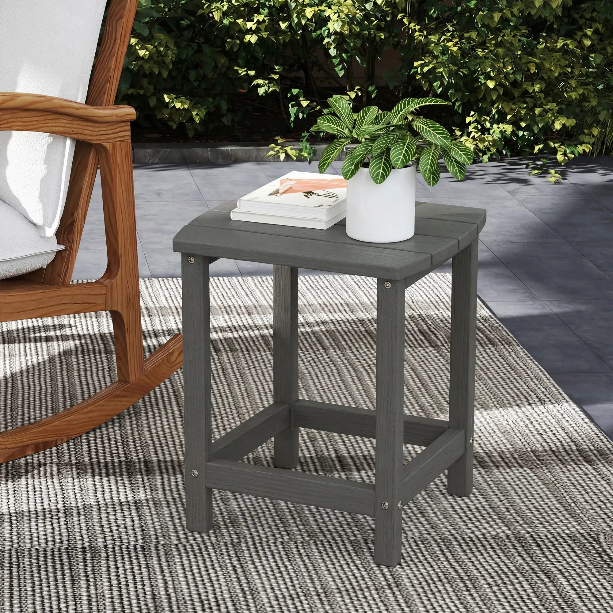 Outdoor Side Table, Patio End Table, Grey Patio Side Tables at Gallery Canada