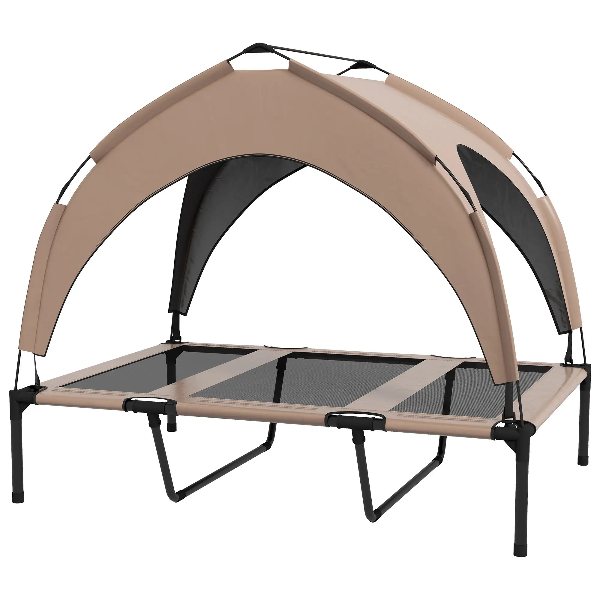 Raised Dog Bed, Cooling Cot with Canopy, Washable Mesh, Large, Coffee Elevated Dog Beds Coffee at Gallery Canada