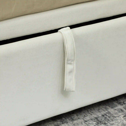 Upholstered Twin Trundle Bed, Extendable Twin To King, Cream White Bed Frames at Gallery Canada