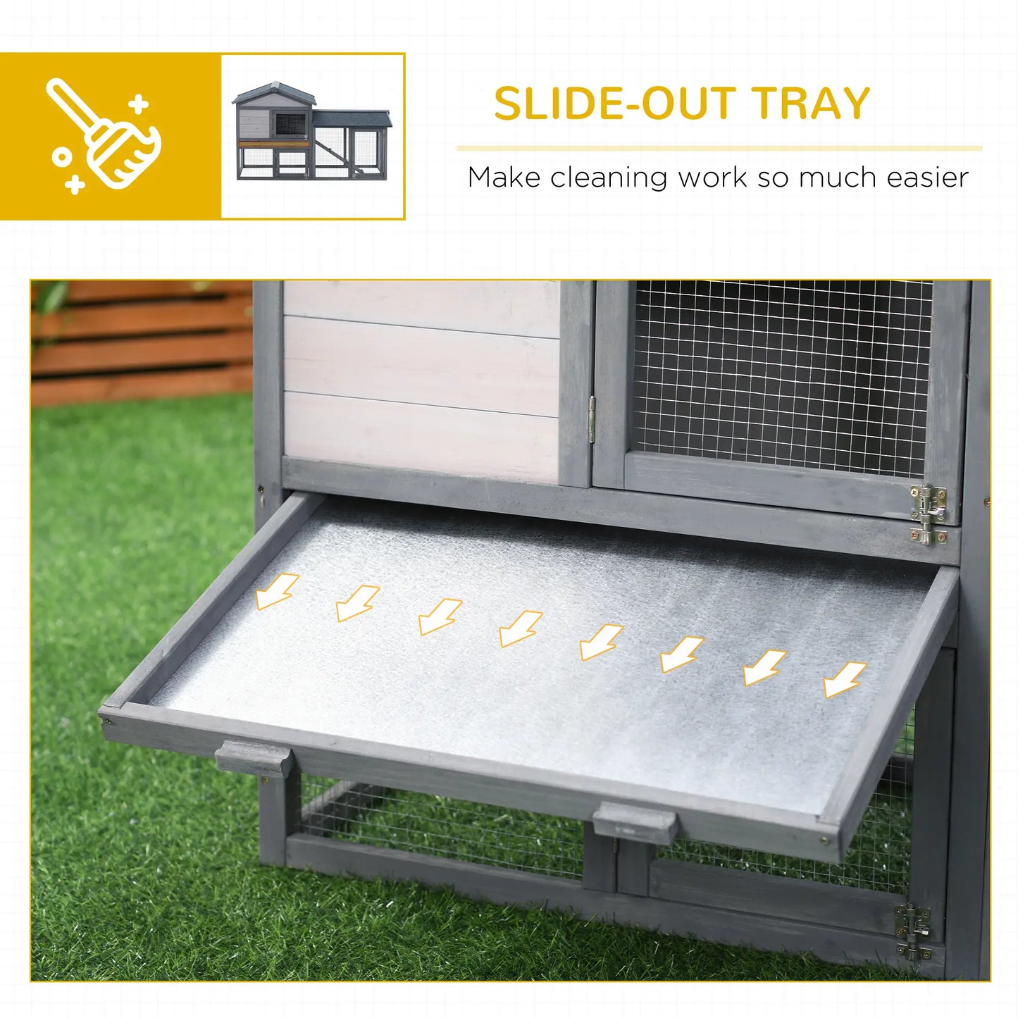Wood Rabbit Hutch, Bunny Cage, Small Animal House, Dark Grey Rabbit Hutch at Gallery Canada