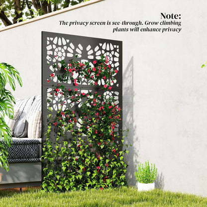 Metal Outdoor Privacy Screen 72x38 Freestanding, Black Side Awnings at Gallery Canada