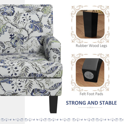 Upholstered Armchair, Mid-Century Accent Chair, Floral Pattern, Nailhead Trim, Multicolour Accent Chairs at Gallery Canada