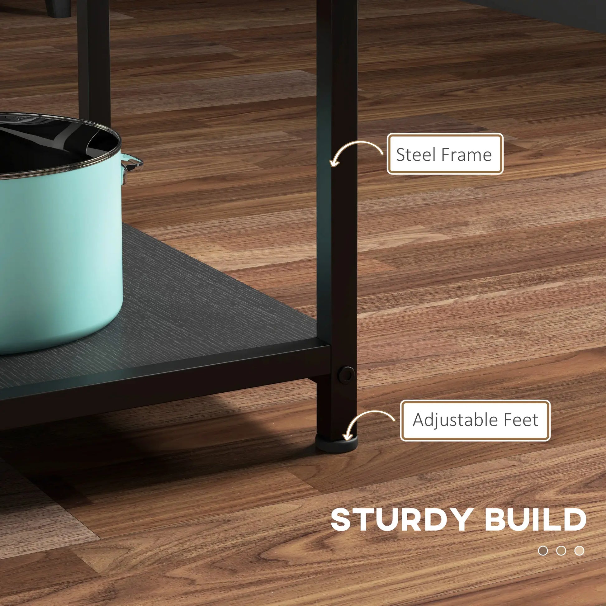 Round Kitchen Table, 39.4 Inch, Storage Shelves, Rustic Brown Bar Tables & Dining Tables at Gallery Canada