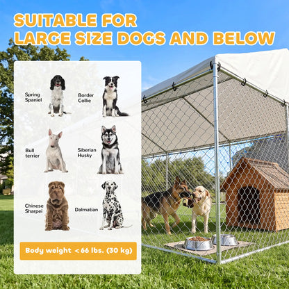 Heavy Duty Outdoor Dog Kennel, Waterproof Roof, Secure Latch, 19.7' x 19.7' x 8.9' Dog Kennels at Gallery Canada