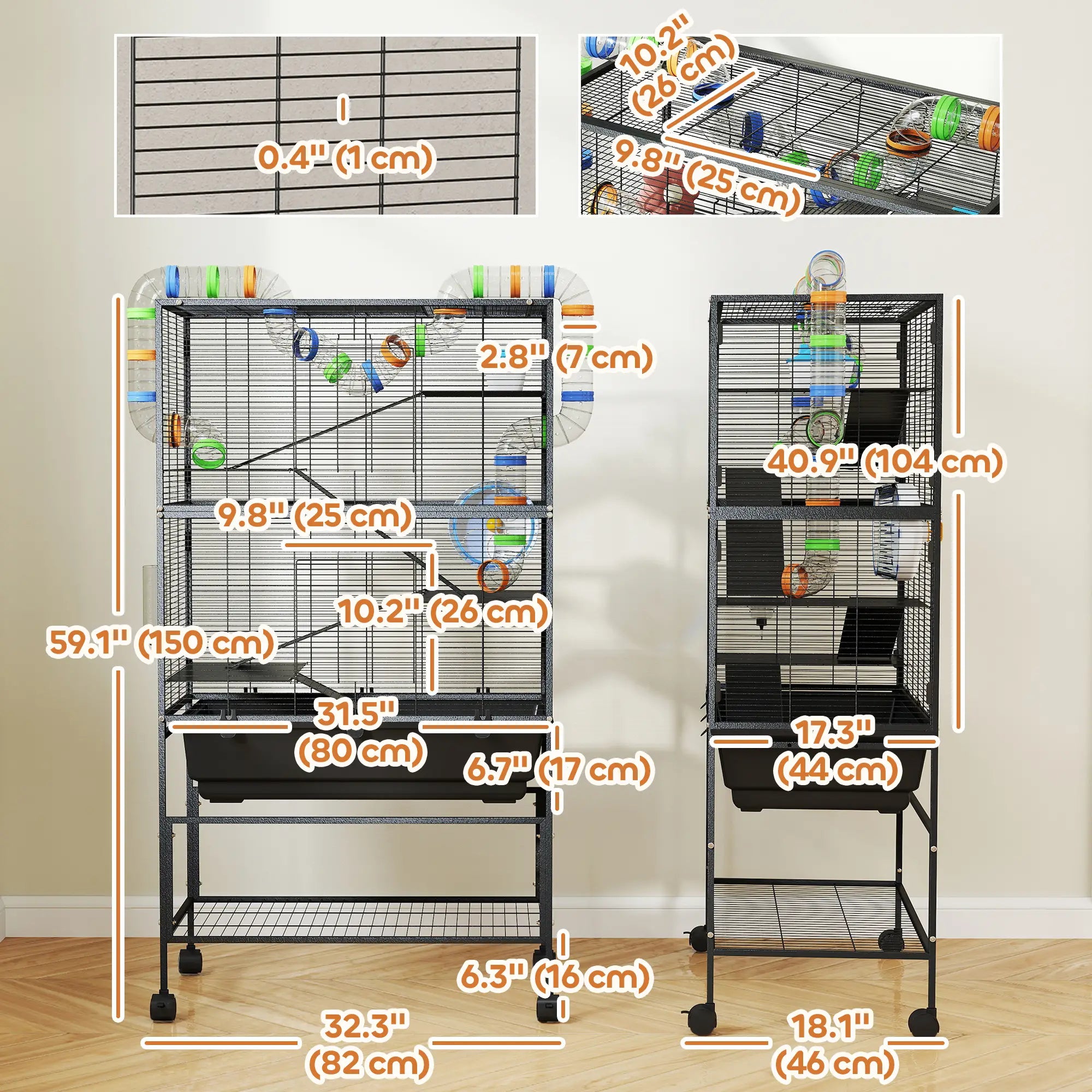 5 Tier Rolling Hamster Cage, 7