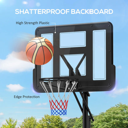 Portable Basketball Hoop, 7.7-10ft, Free Weight, Wheels, 43" Backboard Basketball at Gallery Canada