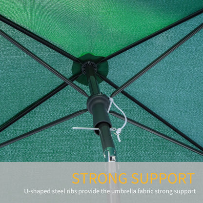6.5x4ft Rectangle Patio Umbrella, Adjustable Tilt, Green Sun Umbrellas at Gallery Canada