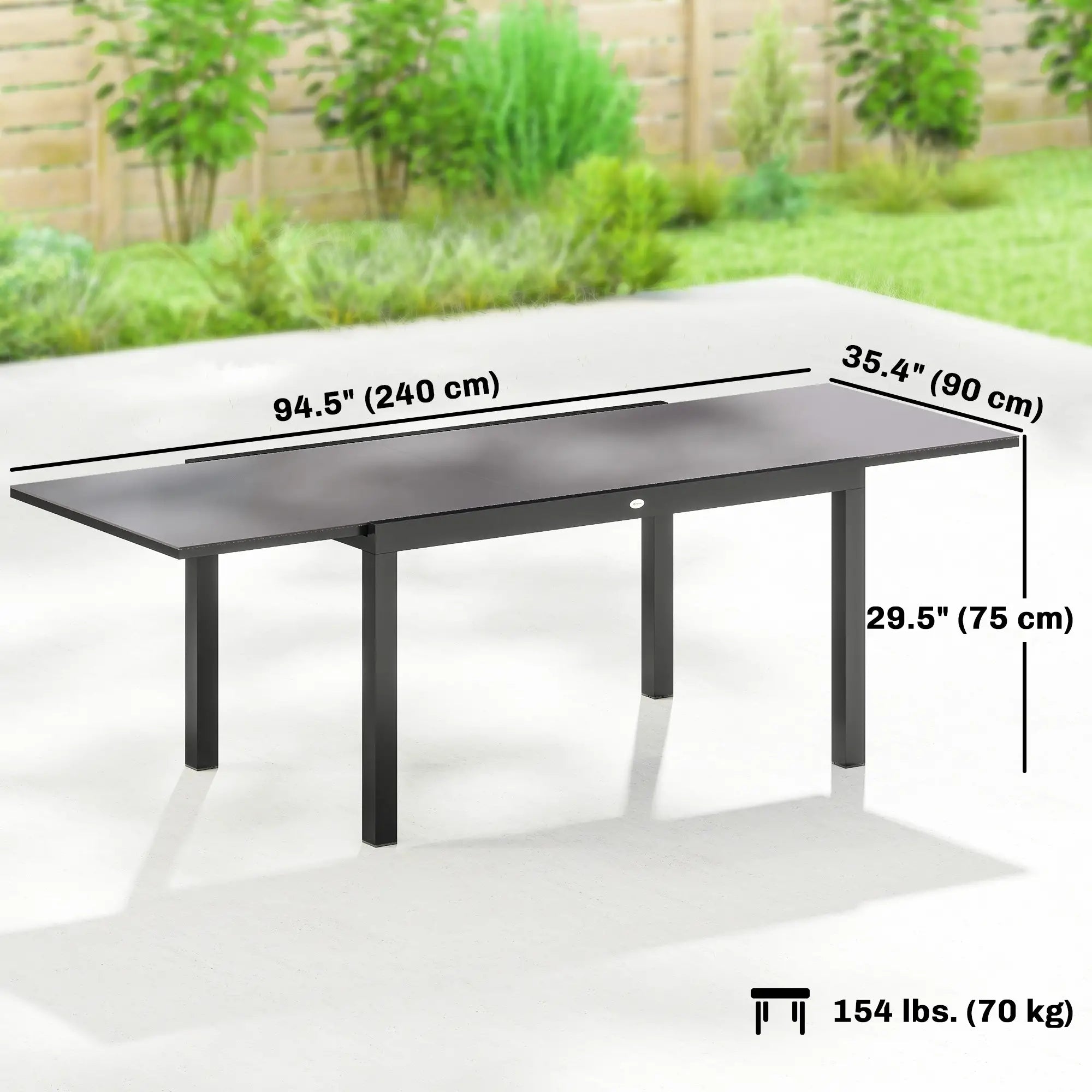 Expandable Outdoor Dining Table, 55