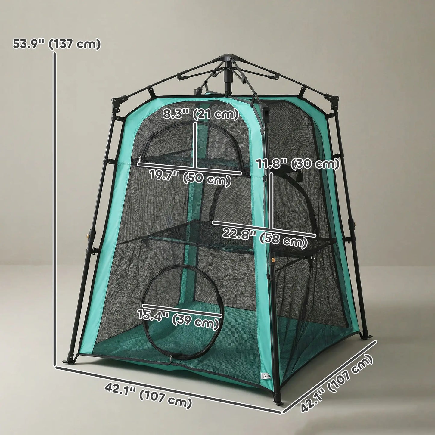 Cat Tent, 3-Tier Portable Pet Tent, Multi-Door, Carry Bag, Breathable Mesh Cat Houses at Gallery Canada