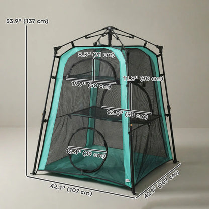 Cat Tent, 3-Tier Portable Pet Tent, Multi-Door, Carry Bag, Breathable Mesh Cat Houses at Gallery Canada