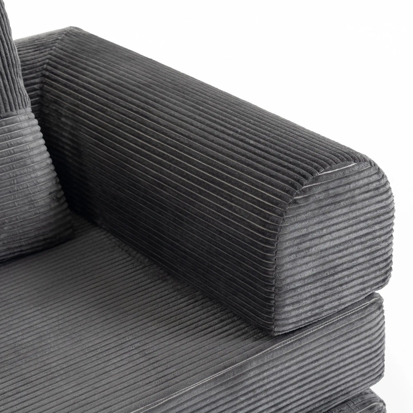 Canapé-lit convertible 5-en-1, causeuse en forme de L, gris foncé, gris foncé
