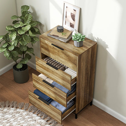 4 Drawer Dresser Tower, Chest for Bedroom, Hallway, Natural Storage Cabinets at Gallery Canada