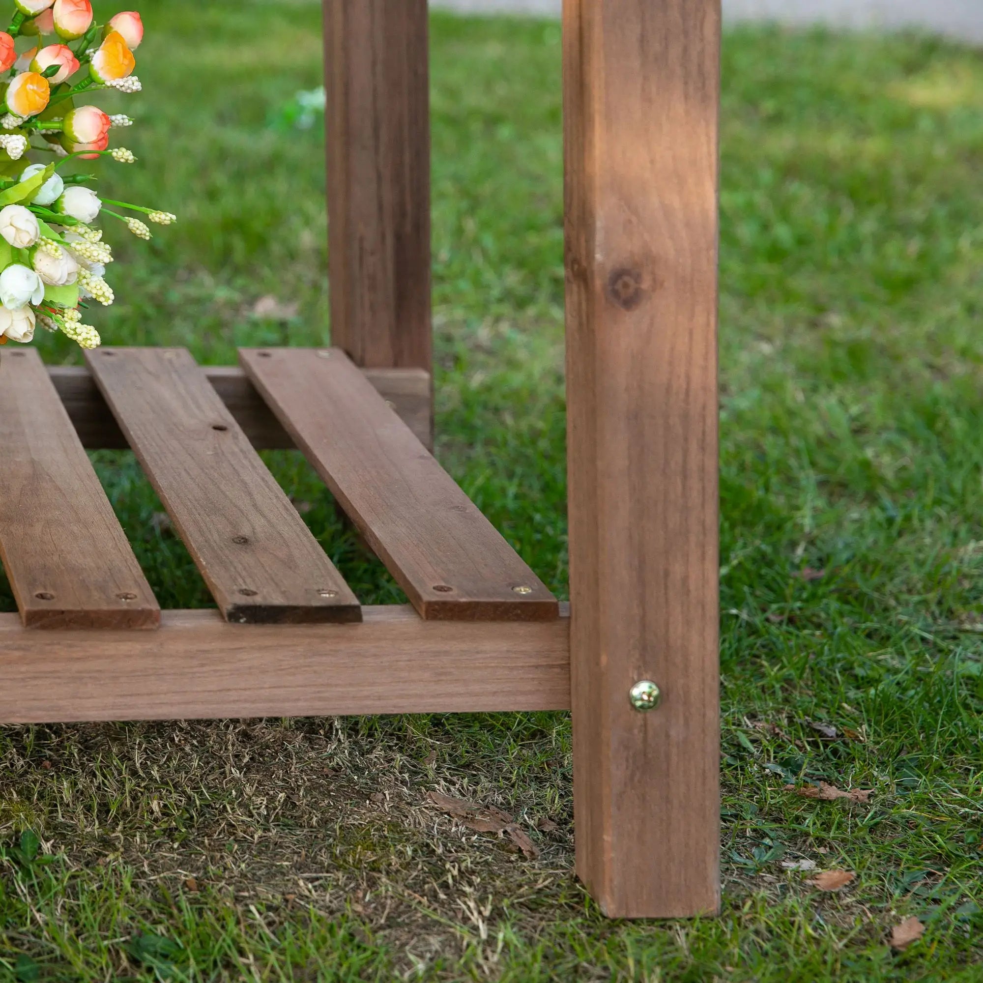 Raised Garden Bed, 8 Grids with Storage Shelf, Elevated Planter Box, Brown Elevated Garden Beds at Gallery Canada