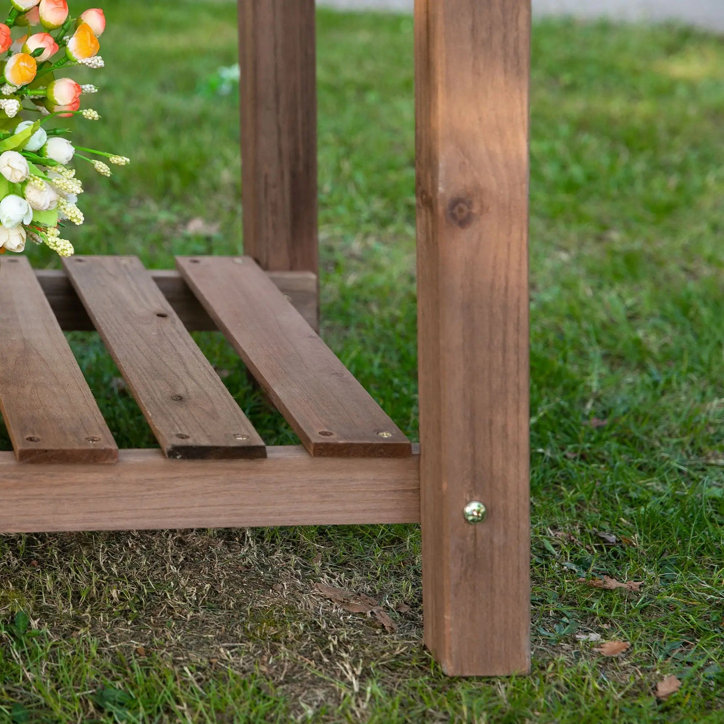 Raised Garden Bed, 8 Grids with Storage Shelf, Elevated Planter Box, Brown Elevated Garden Beds at Gallery Canada