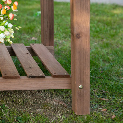 Raised Garden Bed, 8 Grids with Storage Shelf, Elevated Planter Box, Brown Elevated Garden Beds at Gallery Canada