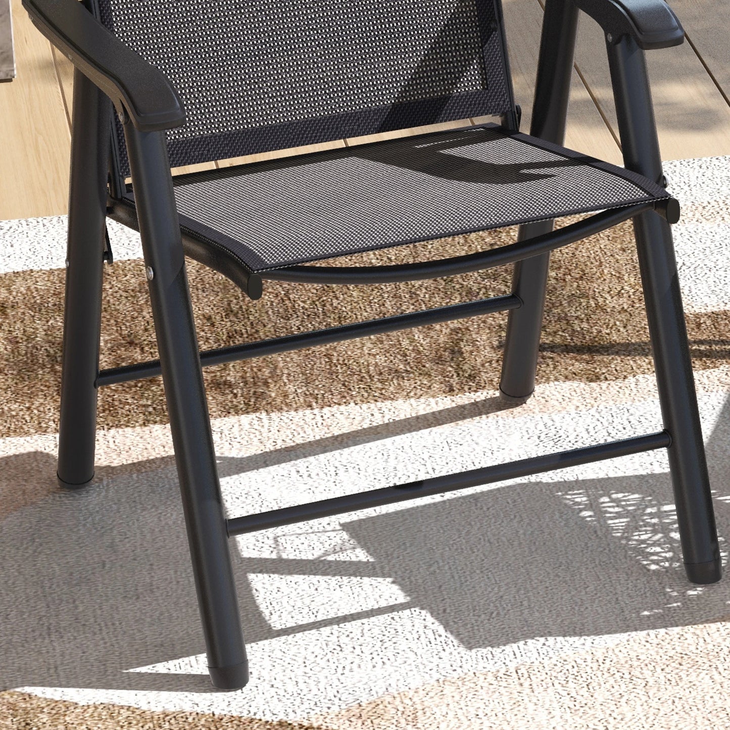 2-Piece Folding Chair Set, Patio Balcony Garden, Dark Grey Patio Chairs at Gallery Canada