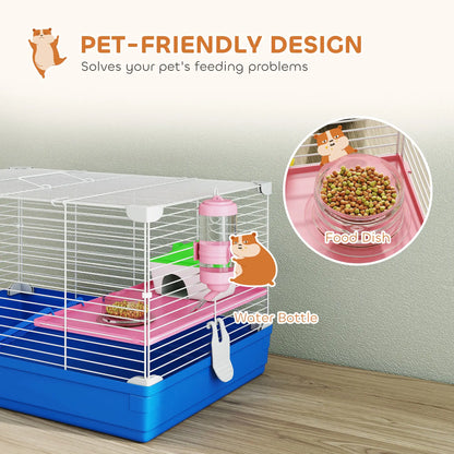 Cage à hamster de 18,5" avec roue, biberon et bol, 2 étages