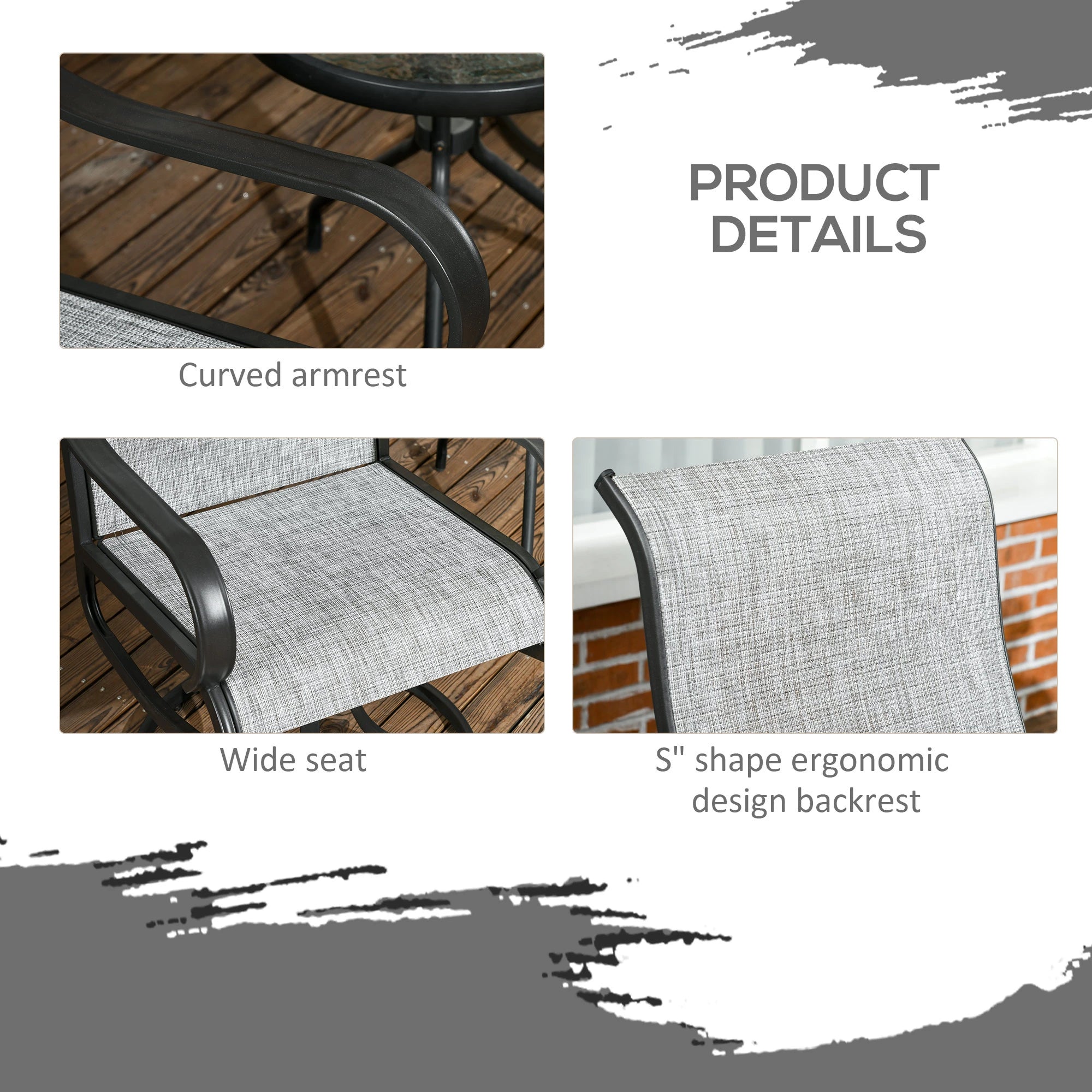 2-Piece Swivel Patio Dining Chairs, 360° Swivel, Breathable Mesh Seat, Dark Grey Patio Chairs at Gallery Canada