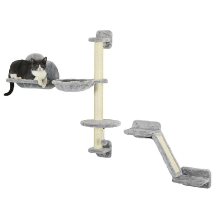 3PCs Cat Shelves with Hammock, Scratching Posts, Platforms, Grey at Gallery Canada