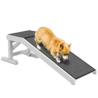 Pet Ramp, Dog Cat Bed Steps, Non-Slip Carpet, 49"L x 16"W x 14"H, White Grey Dog Stairs at Gallery Canada