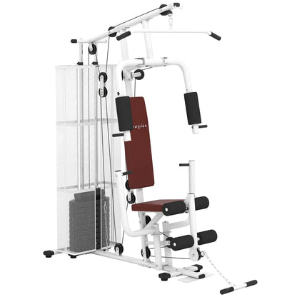Multifunction Home Gym, 100Lbs Weight Stack, Lat Pulldown, Leg Extensions, White Power Towers White at Gallery Canada