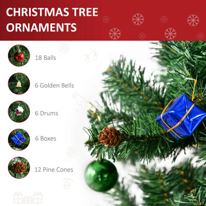 6ft Artificial Christmas Tree, Holiday Party Decor with Ornaments, Green Artificial Christmas Trees at Gallery Canada