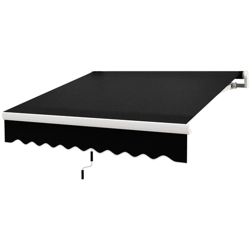8'x7' Manual Retractable Patio Awning, Sun Shade, Black