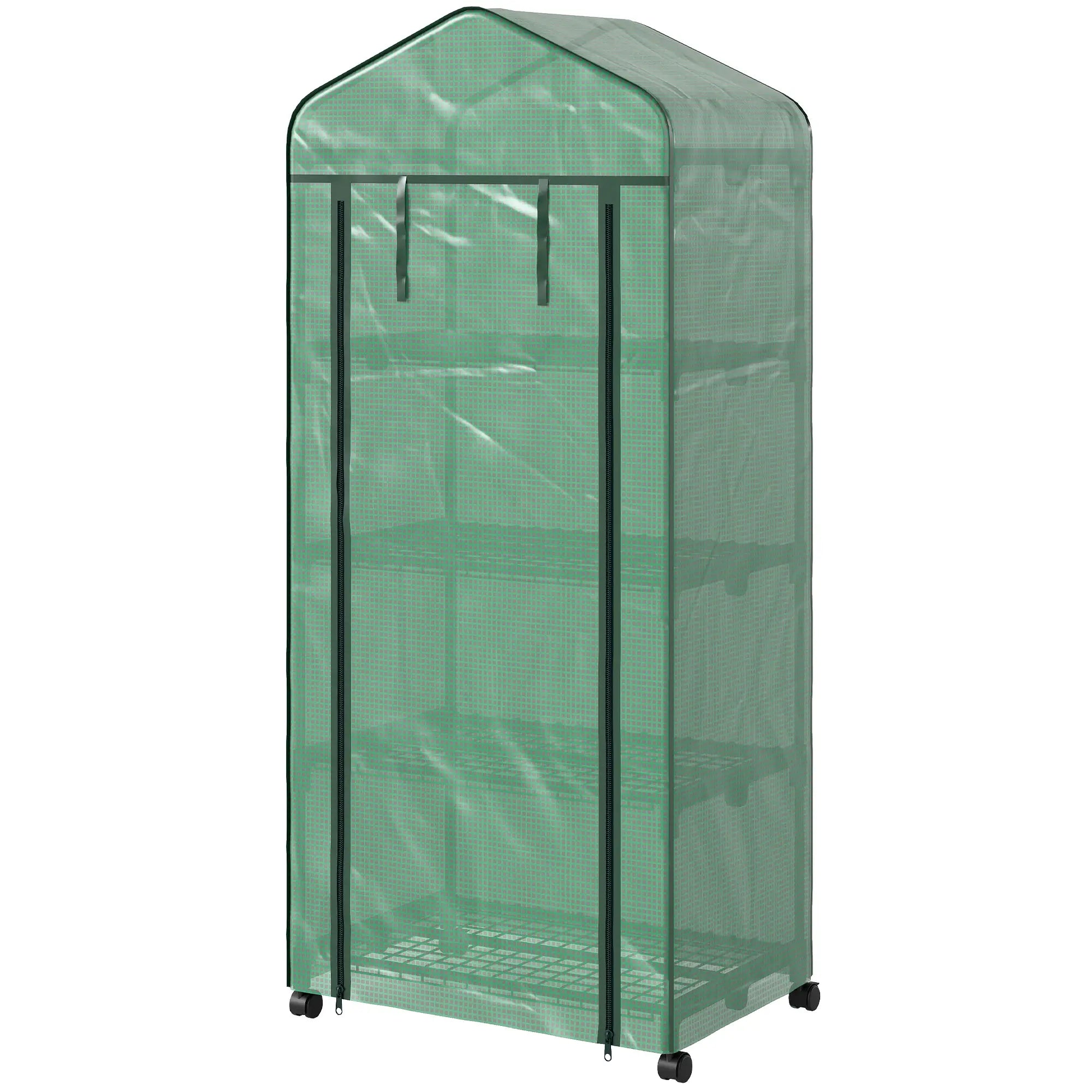 Portable Greenhouse, 4 Tier Shelves, PE Cover, Green Walk In Greenhouses at Gallery Canada
