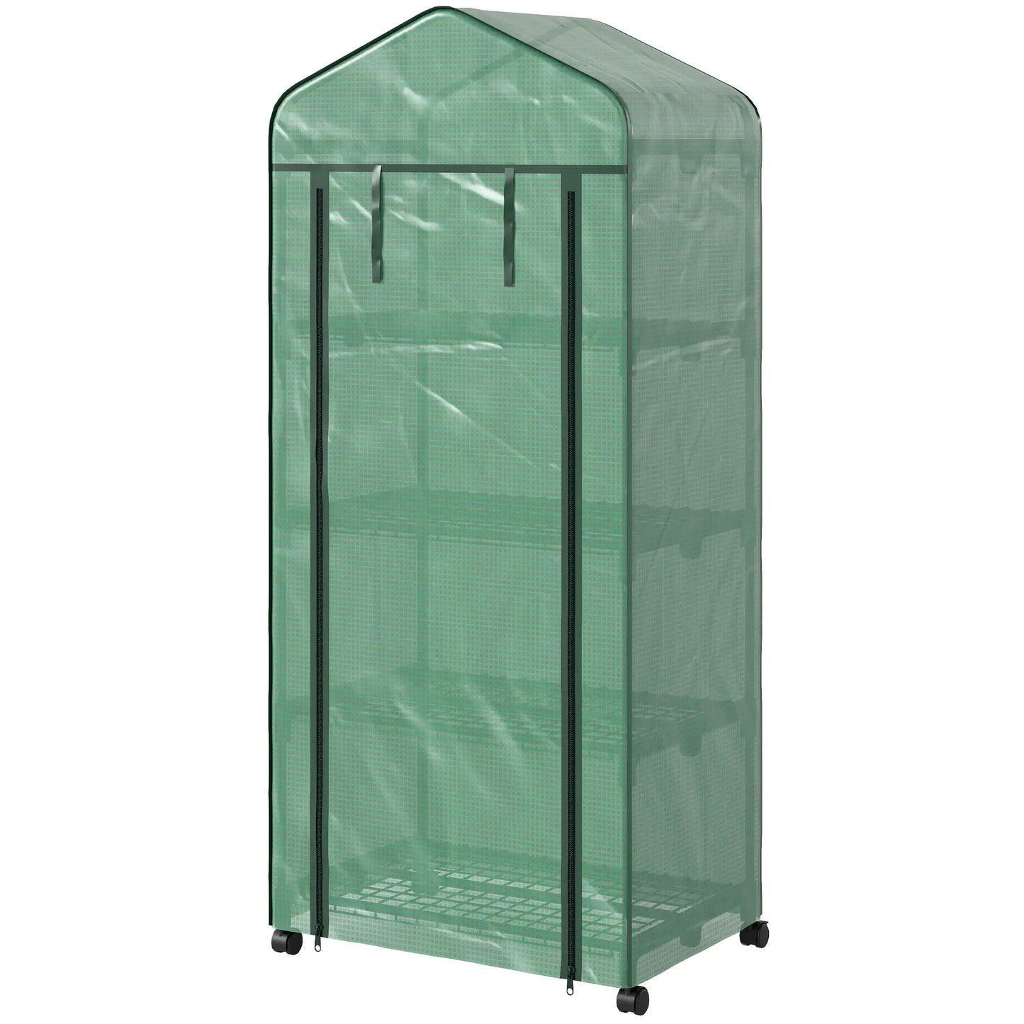 Portable Greenhouse, 4 Tier Shelves, PE Cover, Green Walk In Greenhouses at Gallery Canada