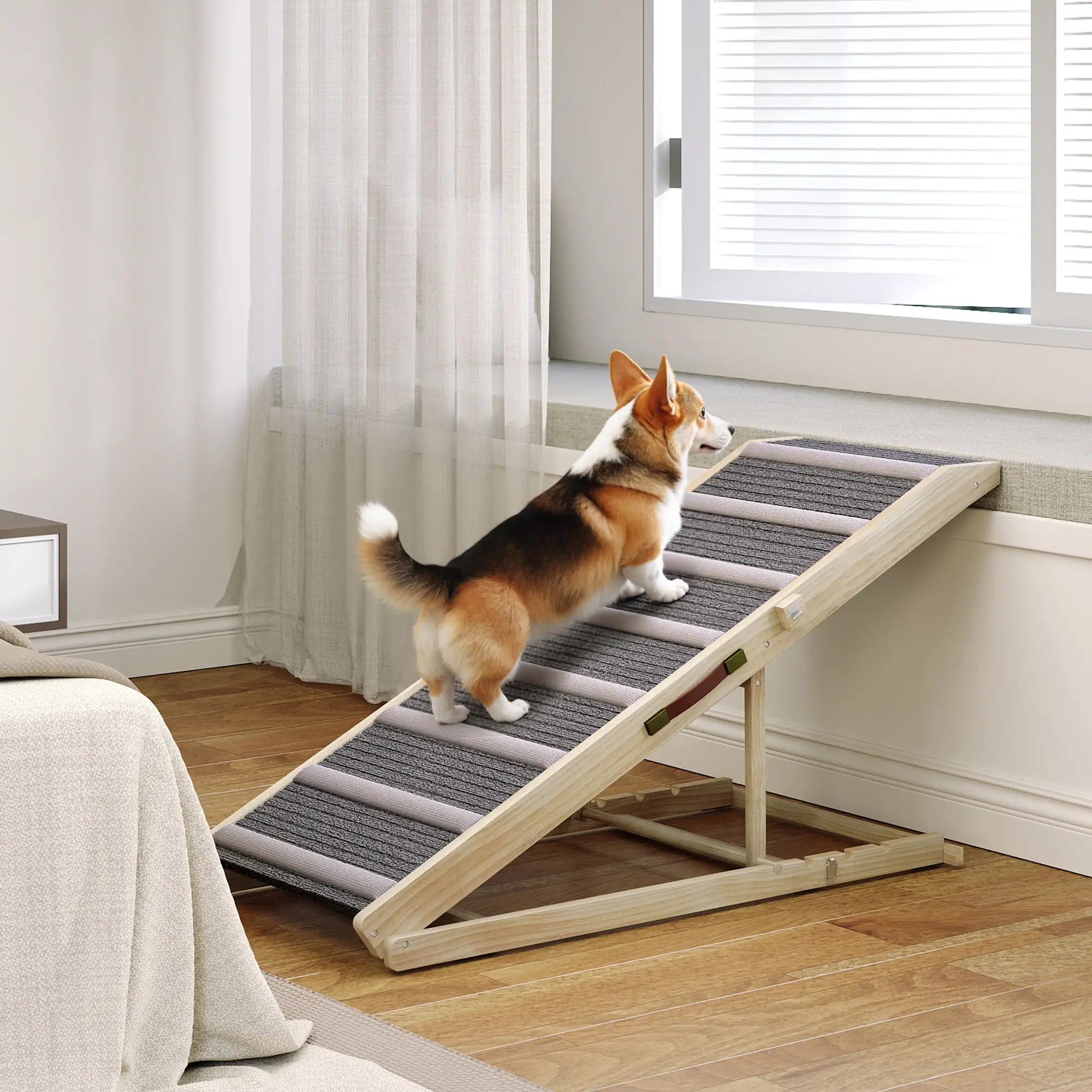 Foldable Dog Ramp For Couch, 4 Adjustable Height 16