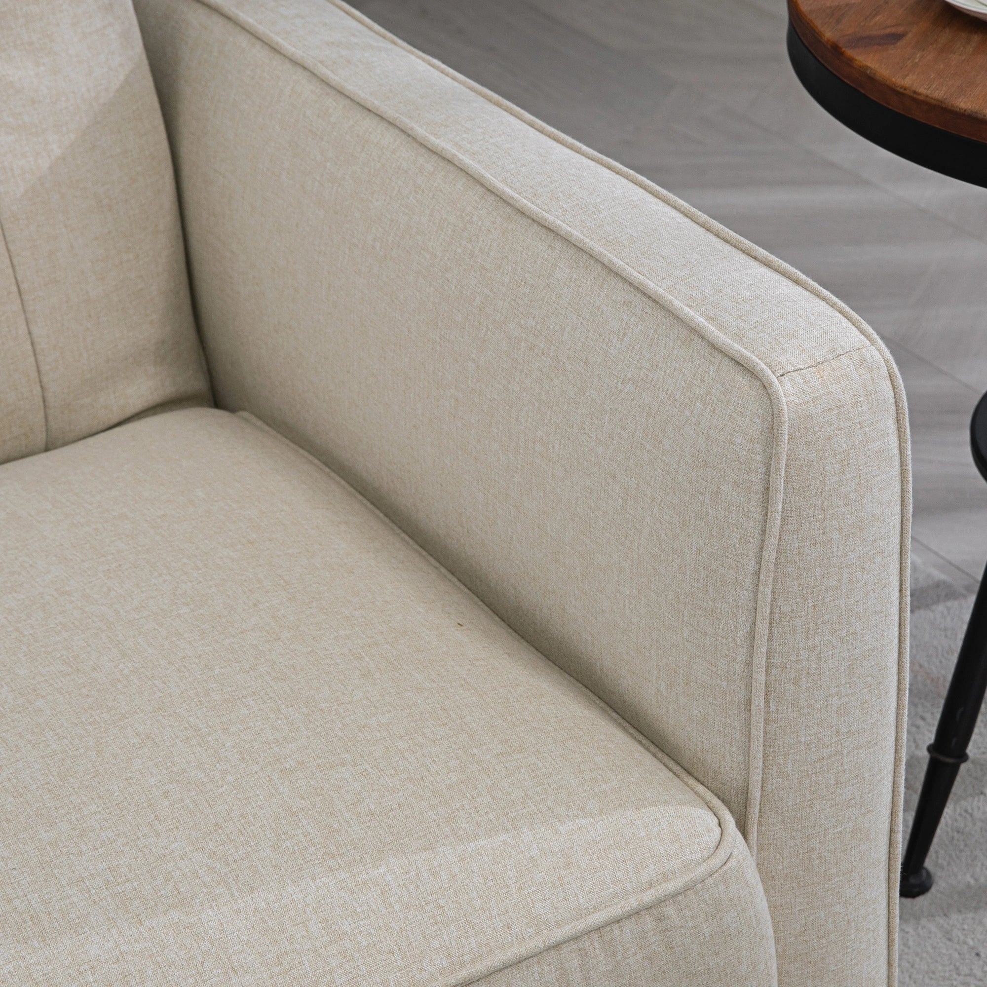 Convertible Bed, Button Tufted Fabric Sofa Bed, Adjustable Back, Beige 2-Seater Sofas at Gallery Canada