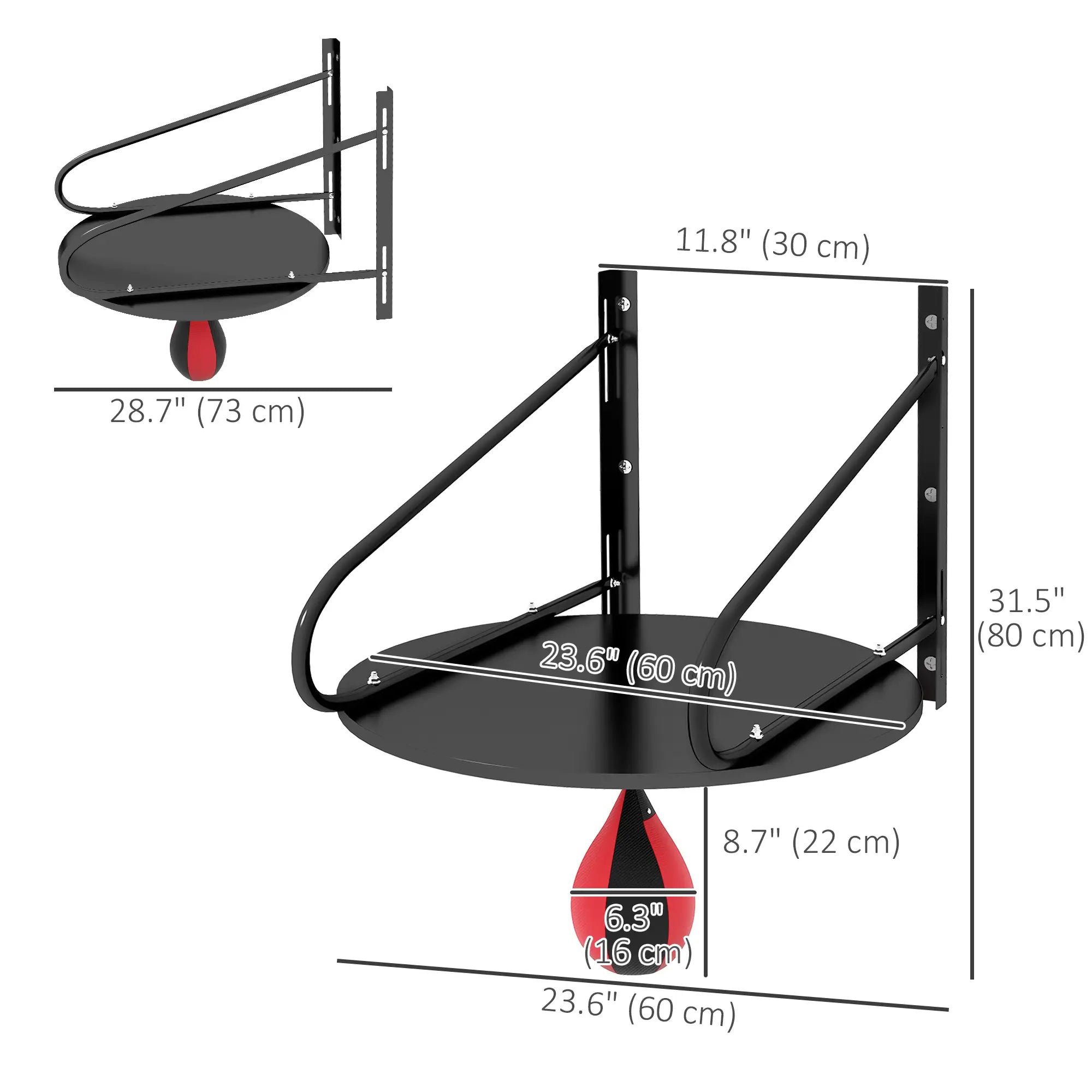 Wall Mounted Speed Bag Boxing Platform, Adjustable Height Strength Training Equipment at Gallery Canada