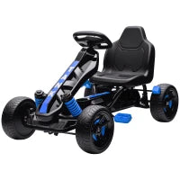 Kids Pedal Go Kart, Ride on Toy, Brake, EVA Tires, Blue