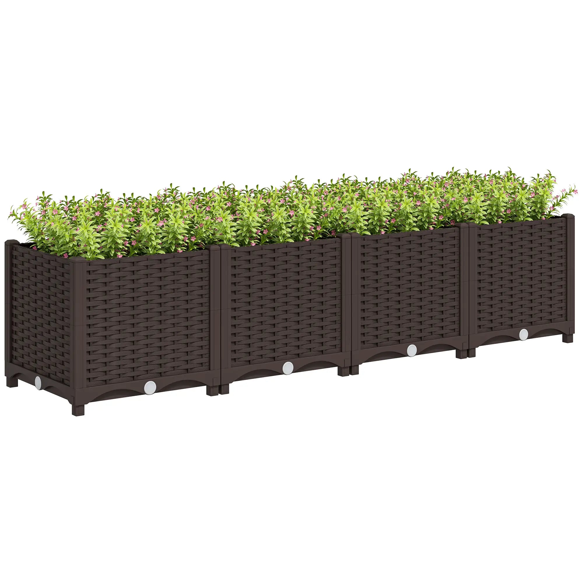 Plastic Raised Garden Bed, Outdoor Planter Box, 63
