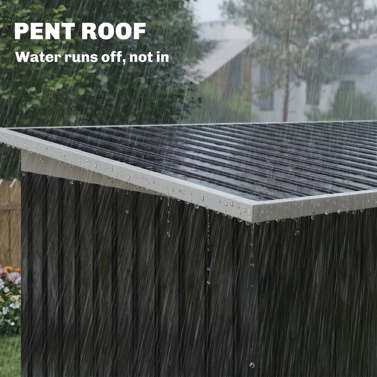 9x4 Outdoor Storage Shed, Galvanized Steel, Dark Grey Sheds at Gallery Canada