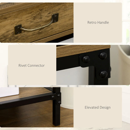 39" Vintage Console Table, Narrow Entryway with Drawers, Brown Console Tables at Gallery Canada
