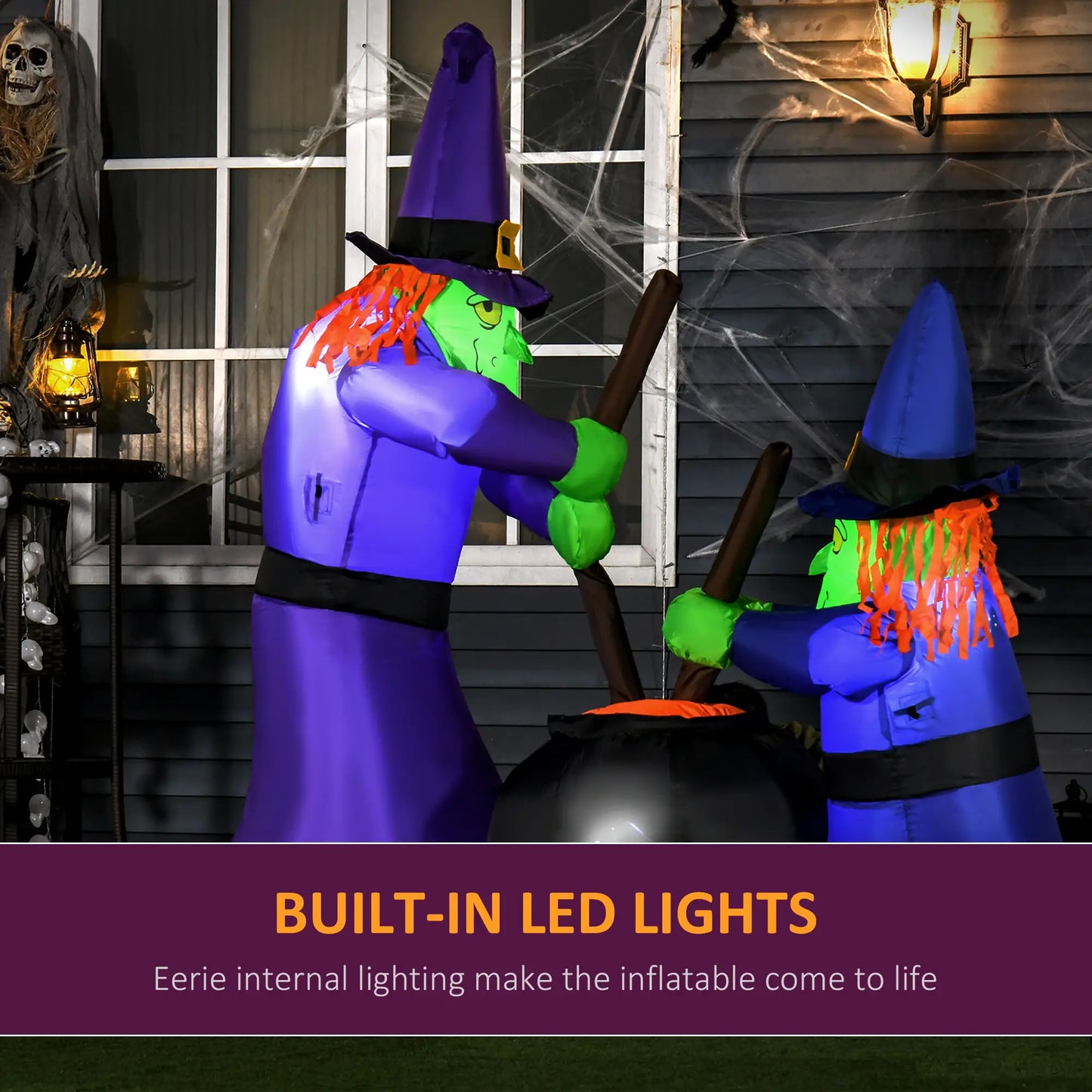 5.5ft Inflatable Halloween Witch, Potions Decoration, LED, Indoor Outdoor Halloween Decorations at Gallery Canada