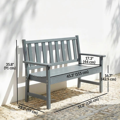 Outdoor Garden Bench, HDPE Weatherproof, 2-Person Seating Outdoor Benches at Gallery Canada