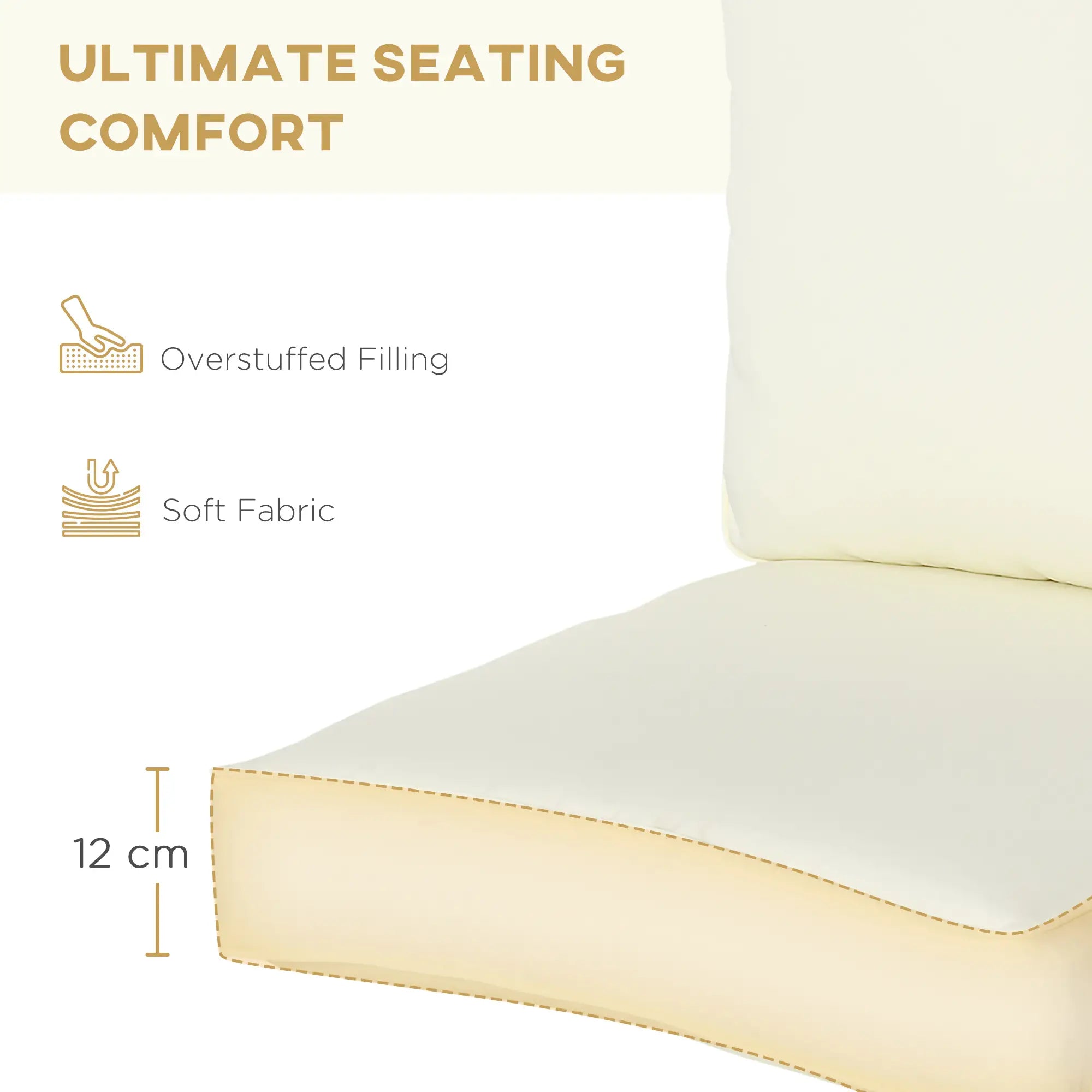 Patio Chair Cushions, Thick Deep Seat with Back Cushion, Cream White Patio Chair Cushions at Gallery Canada