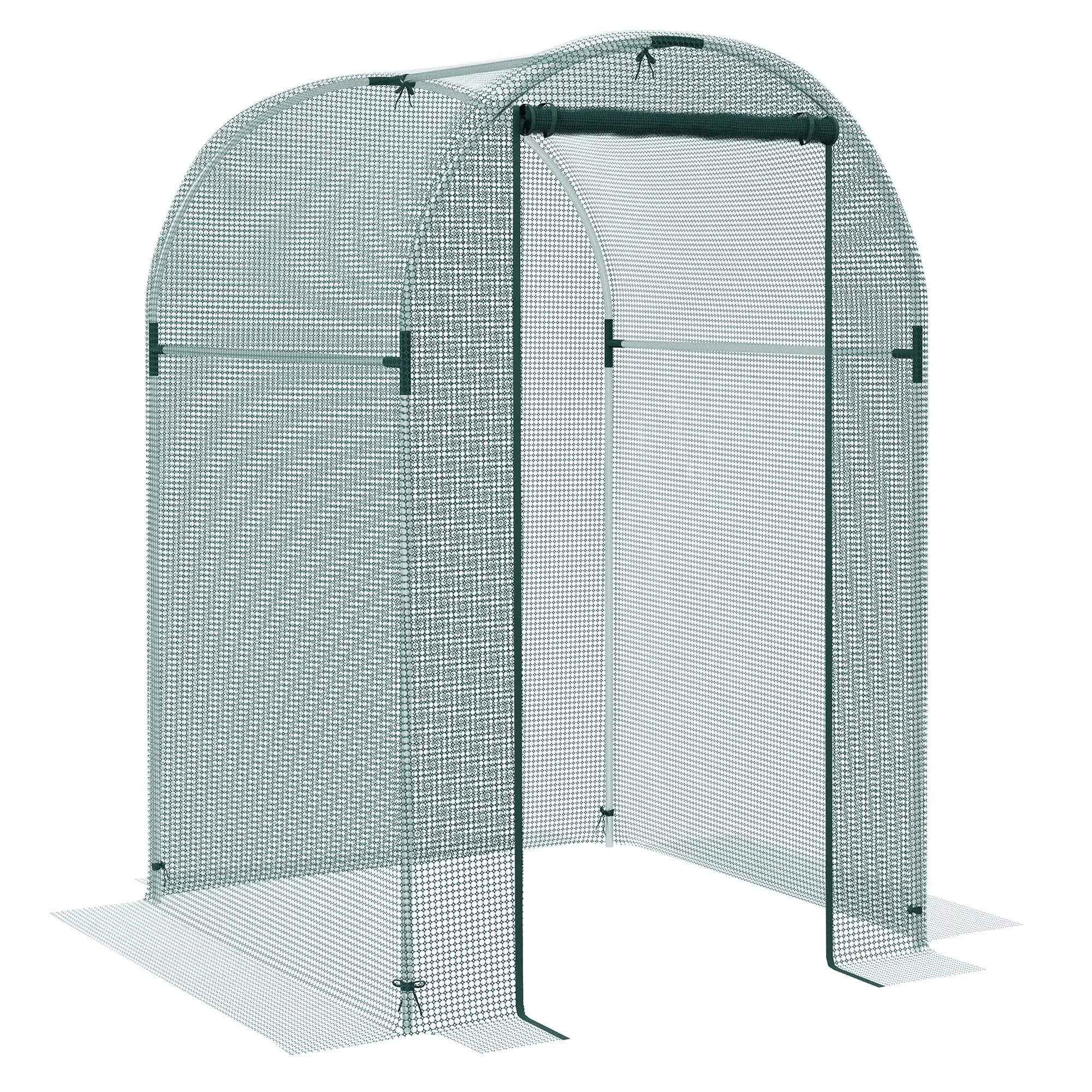 Galvanized Steel Crop Cage, Plant Protection Tent, Zippered Door, 4' x 4', Green Walk In Greenhouses at Gallery Canada