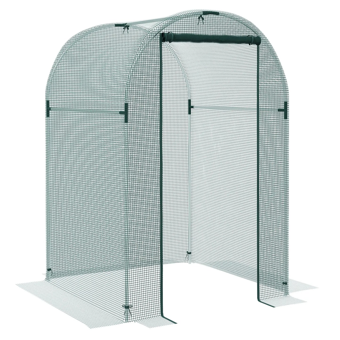 Galvanized Steel Crop Cage, Plant Protection Tent, Zippered Door, 4' x 4', Green Walk In Greenhouses at Gallery Canada